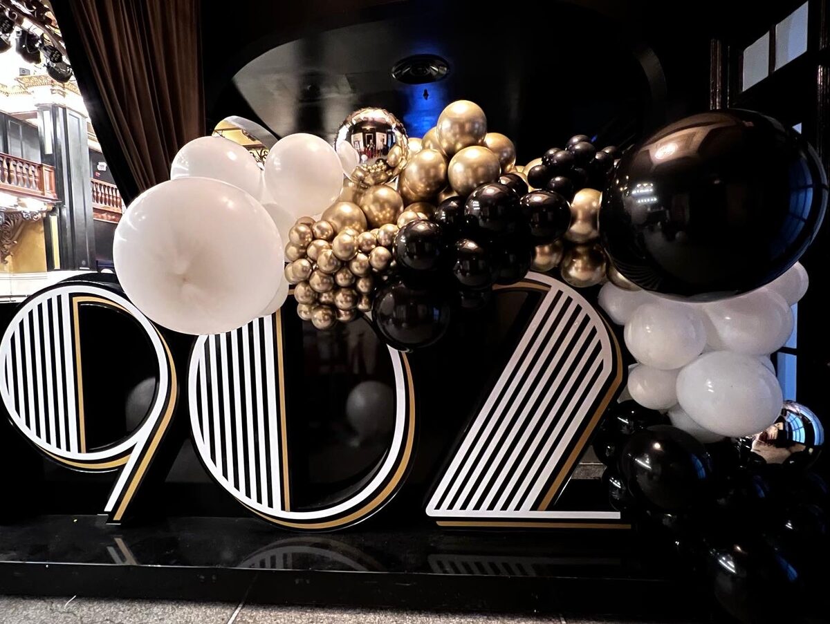 Balloon installation for 1902 Bar and Grill restaurant event San Antonio TX