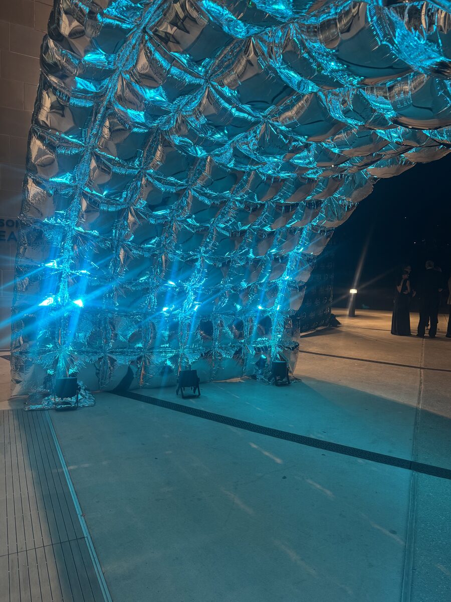 Balloon arch décor for Austin Symphony Orchestra event in Austin TX