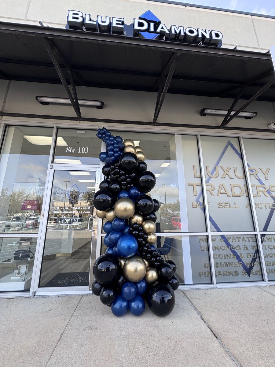 Balloon installation for Blue Diamond event in San Antonio TX