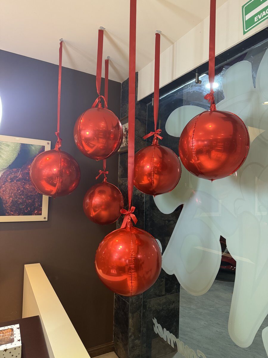 Holiday balloon installation for Christmas Store event San Antonio TX