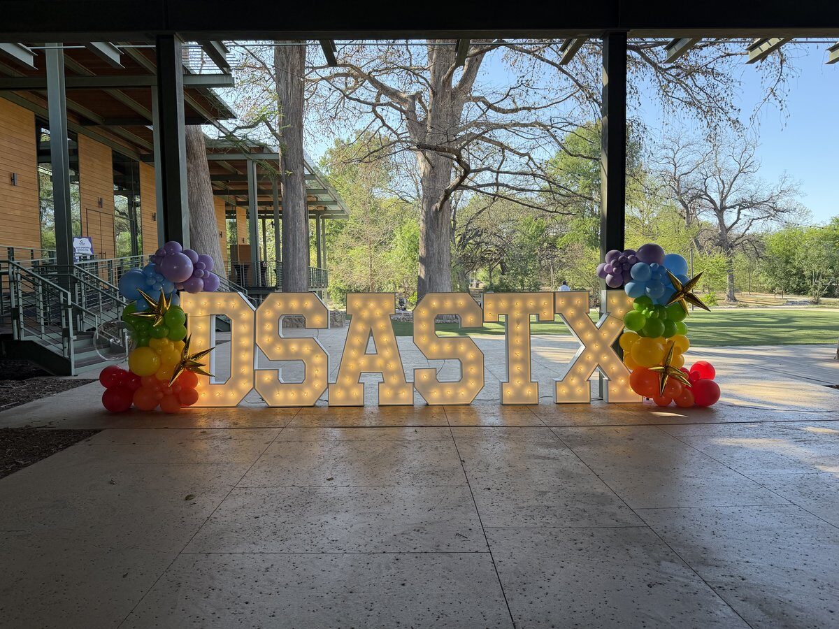 Balloon installation for DSASTX Down Syndrome Association event San Antonio TX