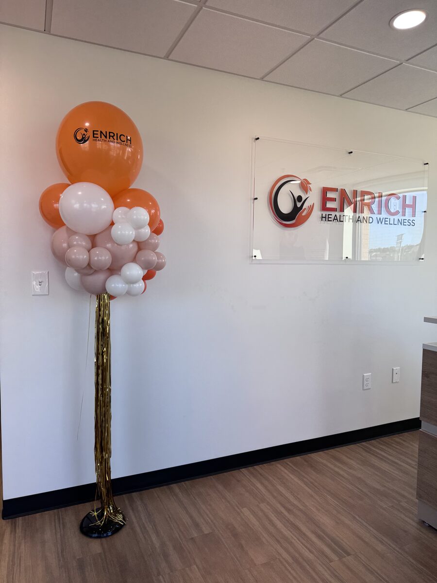 Custom balloon garland for Enrich corporate event San Antonio Texas