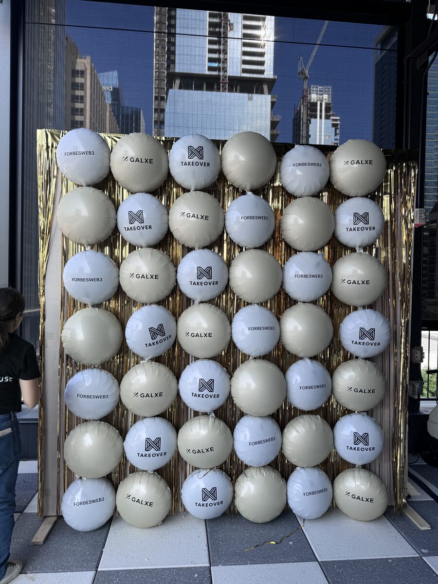 Balloon décor for Forbes conference event in San Antonio Texas