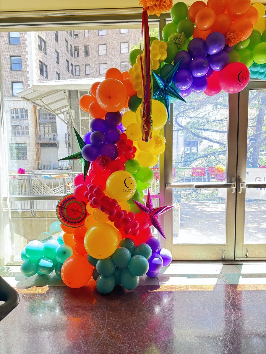 Fiesta balloon installation for Guerra Group annual event San Antonio TX