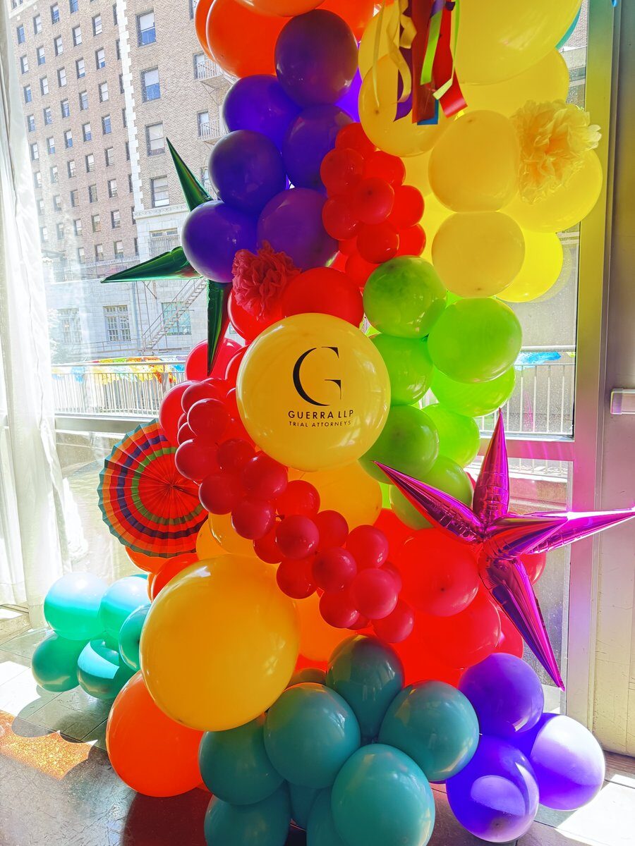 Custom fiesta balloon garland for Guerra Group event San Antonio Texas