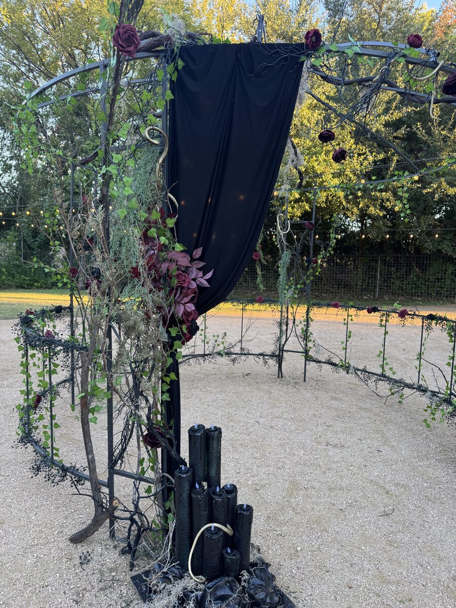 Custom Halloween balloon garland for themed event San Antonio Texas