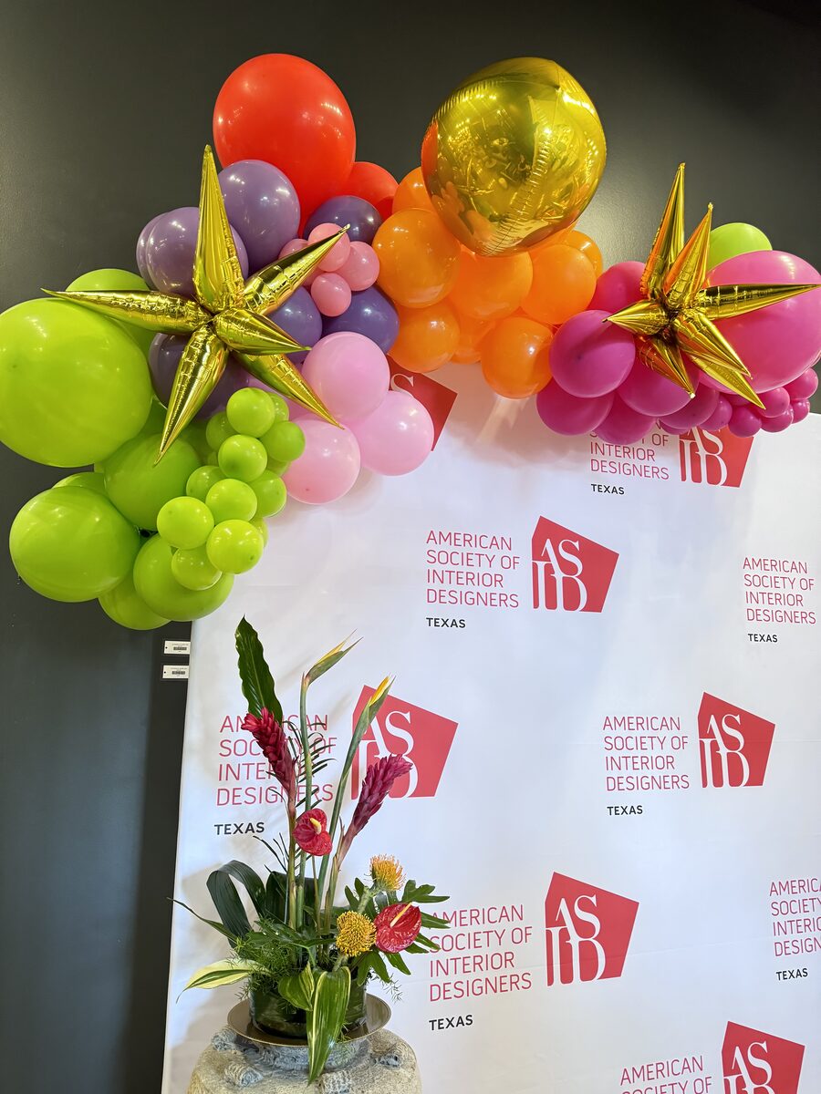 Balloon décor for luxury interior design event in San Antonio TX