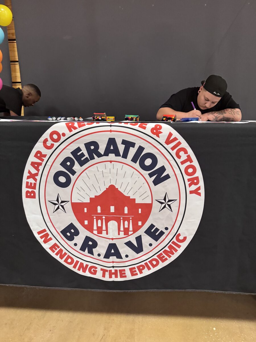 Balloon arch for Operation Brave military support event in San Antonio TX