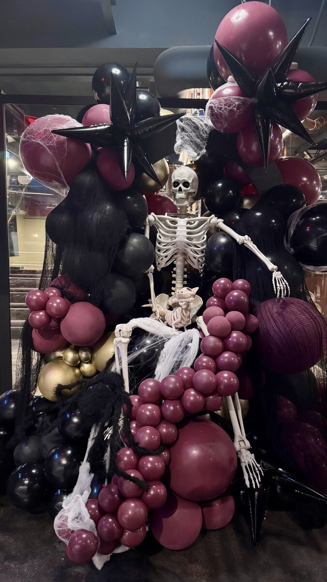 Custom balloon garland for restaurant event décor San Antonio TX