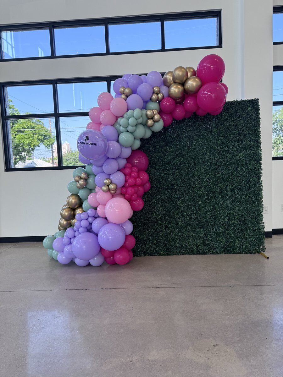 Custom balloon garland for TBB event San Antonio Texas