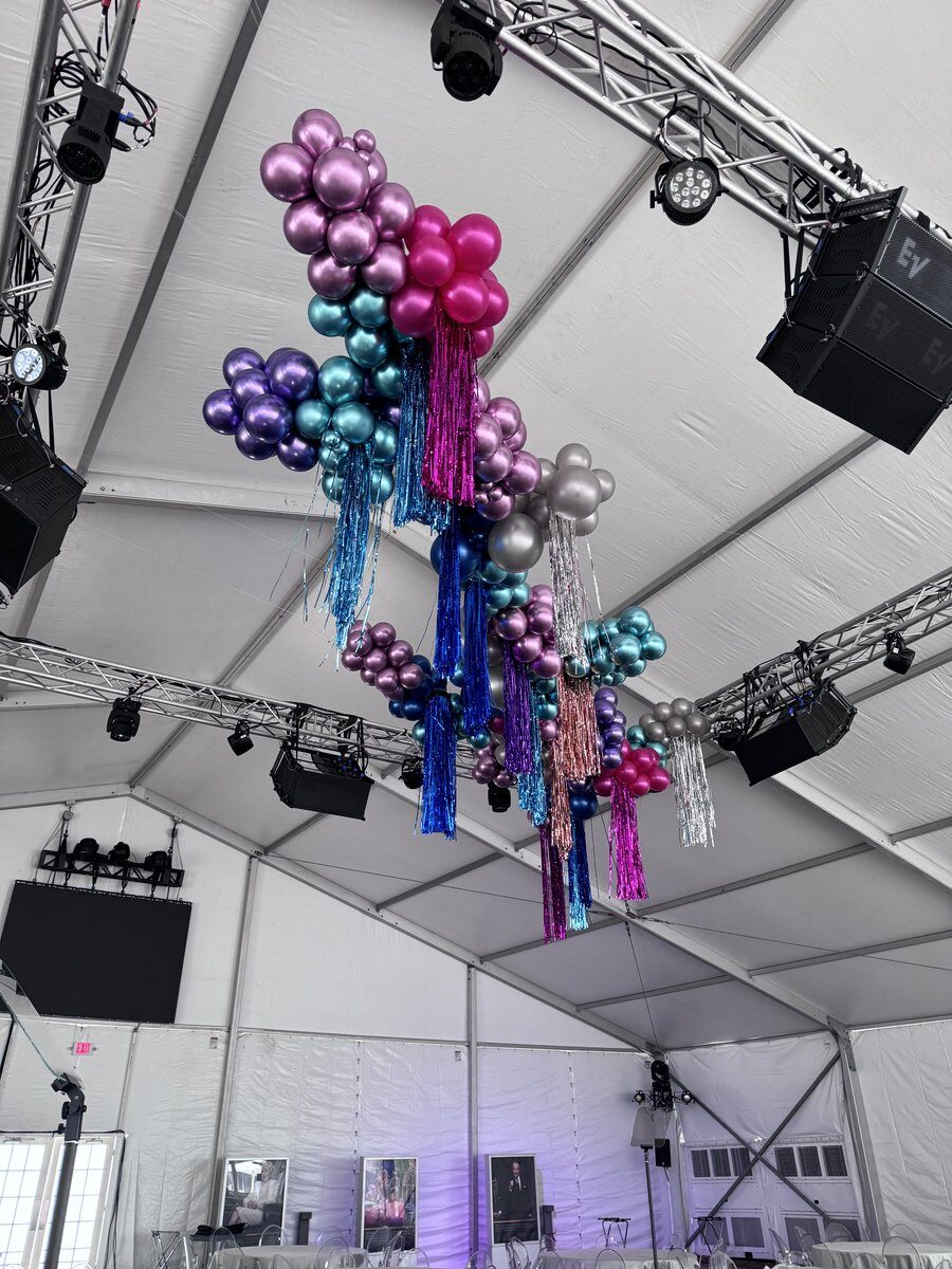 Balloon arch décor for Zach Theatre event in Austin TX
